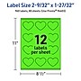 Avery Heart Shaped Laser/Inkjet Multipurpose Labels, 2-9/32" x 1-27/32", Neon Green, 960/Box (94603)~#|#~79AB07AE-7393-4B22-AFF10CC6819CD061_sc7