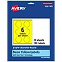 Avery Round Laser/Inkjet Multipurpose Labels, 2.75" Dia, Neon Yellow (120/Pack)~#|#~79ADF90A-5A7F-4CF1-AE041ABCB98D7FD1_sc7