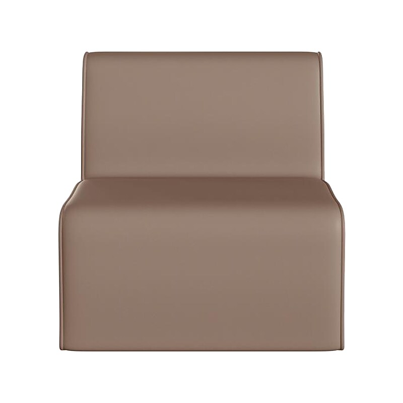 Flash Furniture Bright Beginnings Vinyl Classroom Modular 1-Seater Sofa, Brown (MK-KE15693-GG) image 1