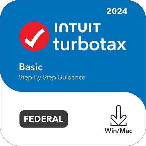 Turbotax basic 2024 for 1 user windows mac download 5108978 staples