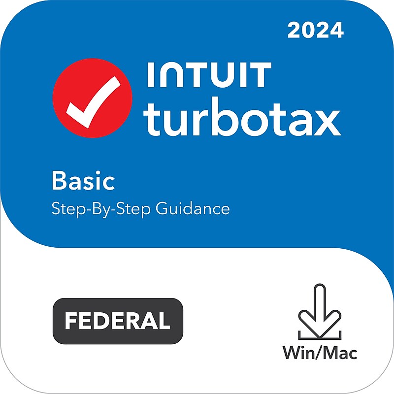TurboTax Basic 2024 for 1 User, Windows/Mac, Download (5108978) image 1