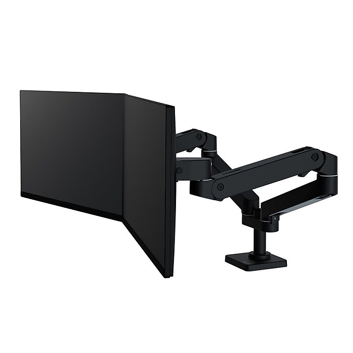 Ergotron LX Pro Adjustable Dual Side-by-Side Desk Monitor Arm, Up