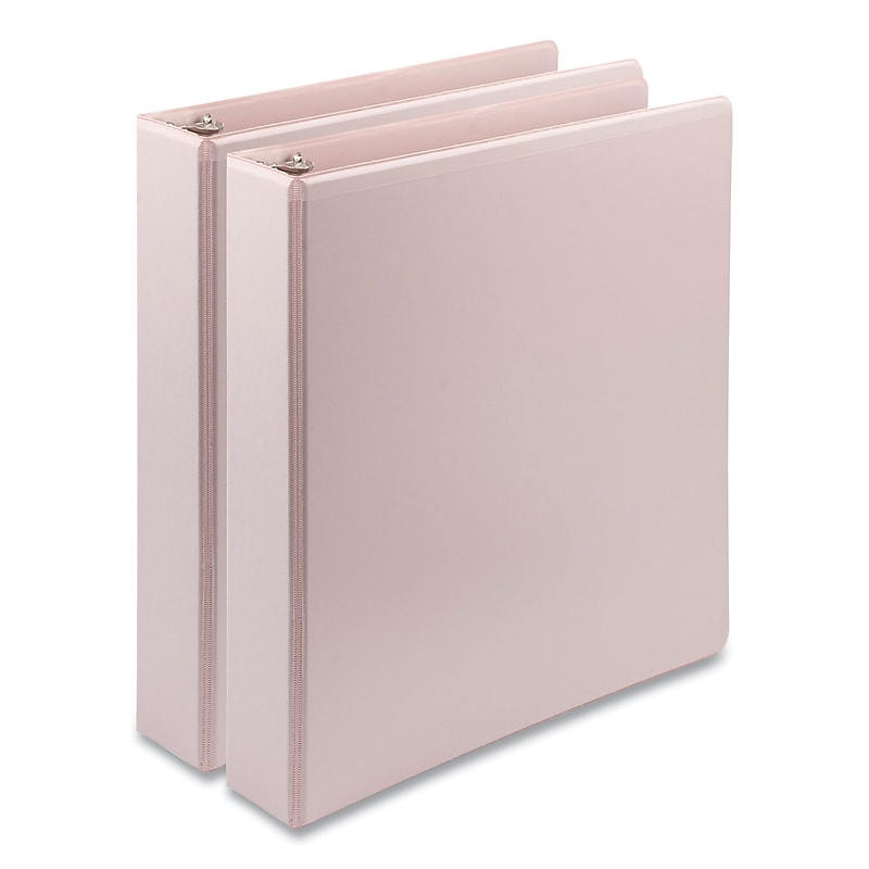 Samsill Earth's Choice Plant-Based BOHO 1 1/2" 3-Ring View Binders, D-Ring, Rose, 2/Pack (SAMU69540) image 1