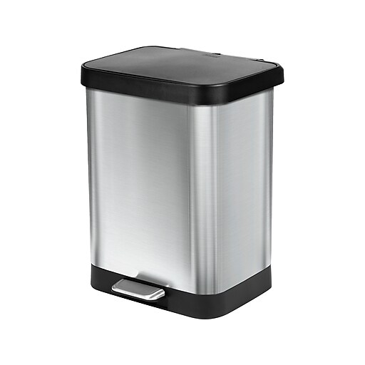 Glad Step Trash Can, 13-Gallon, Stainless Steel (GLD-74506) | Staples