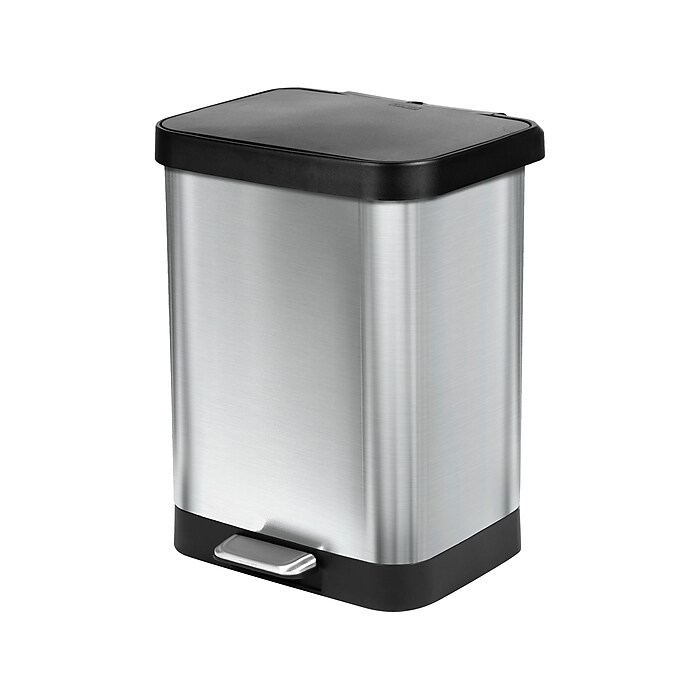 Glad Step Trash Can, 13-Gallon, Stainless Steel (GLD-74506) | Staples