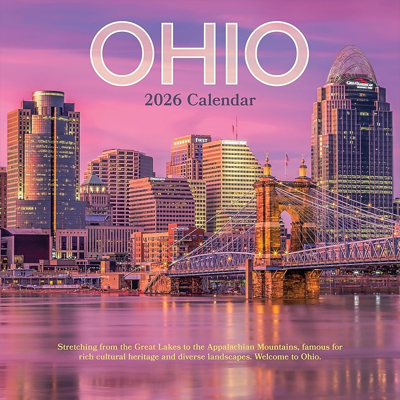 2026 TF Publishing Ohio 12" x 12" Monthly Wall Calendar, Multi (26-1040) image 1