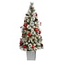 Nearly Natural Winter Flocked Artificial Christmas Tree Pre-Lit, 4' (T3036)~#|#~79C3170B-AEFF-458A-9A41599937592DD6_sc7