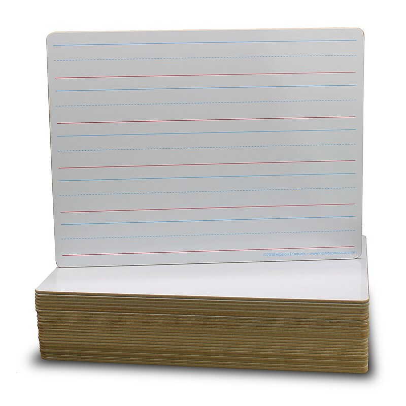 Flipside Ruled Double-Sided Dry-Erase Whiteboard, 9" x 12", 24/Pack (FLP12034) image 1