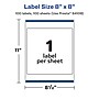 Avery Laser/Inkjet Multipurpose Square Labels, 8" x 8", White, 100 Labels/Box (94108)~#|#~79C84F0A-6369-4931-AC967DA9B0598FD0_sc7