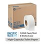 Georgia Pacific Blue Basic Recycled Jumbo Jr. Toilet Paper, 2-Ply, White, 1000 ft./Roll, 8 Rolls/Carton (12798)~#|#~79CB81A1-EA9C-40F9-BC4AB2BD6B5FE47E_sc7