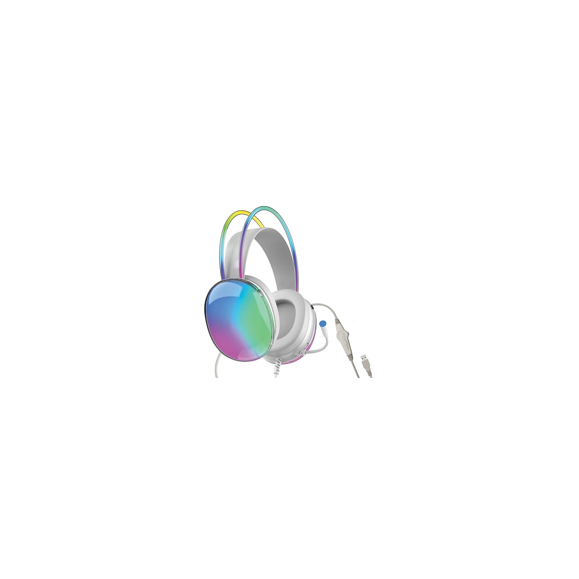 Supersonic IQ-490 Wired Active Noise Canceling On-Ear Headphones, White (IQ-490RGB) Sansujyuku sansujyuku.com
