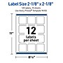 Avery Waterproof Square Laser Multipurpose Labels, 2-1/8" x 2-1/8", White, 120/Pack (19479399476)~#|#~79CF76A1-DA7D-44FF-974565C16E0B219B_sc7