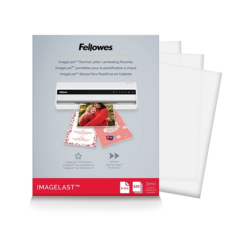 Fellowes ImageLast Premium Thermal Laminating Pouches, Letter Size, 3 Mil, 120/Pack (5228901) image 1