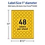 Avery Laser/Inkjet Round Multipurpose Labels, 1" Dia., Bright Yellow, 3840/Box (94500)~#|#~79D5065A-BBB4-4542-9C47FC67BB205F15_sc7