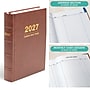 2027 Excello Brands 7.3" x 8.5" Daily Standard Planner, Paperboard Cover, Brown Leather (CD68-CY27-BN-L)~#|#~79D82DFA-EC7D-406E-A8A642C78AE7589A_sc7