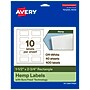 Avery Hemp Rectangle Laser/Inkjet Multipurpose Labels, 1-1/2" x 2-3/4", Off-White (400/Box)~#|#~79DC04CC-7E8A-46A5-AB29A1E0FE1A905E_sc7