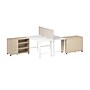 Bush Business Furniture Hustle 30"H x 60"W 2 Person Back to Back Cubicle Workstation, White/Natural Elm (HUS016WHNE)~#|#~79E1B0E8-5B51-4AEB-8A04A35F6DE0BE89_sc7