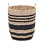 Household Essentials Cattail and Paper Pillar Basket with Integrated Handles, Natural/Black (HHML-6725)~#|#~79E2E98E-FE70-415E-BE03756E6C42F456_sc7