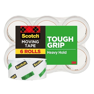 Scotch Tough Grip Packing Tape, 1.88" x 43.7 yds., Clear, 6/Pack (3500-40-6)