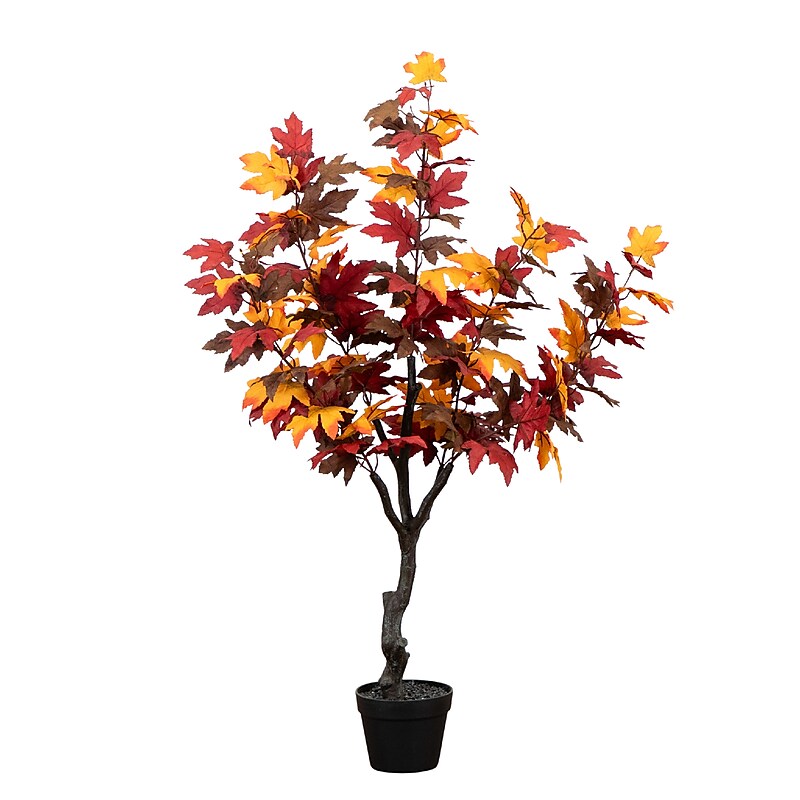 Nearly Natural 4' Autumn Smoky Maple Artificial Fall Tree (T4830) image 1
