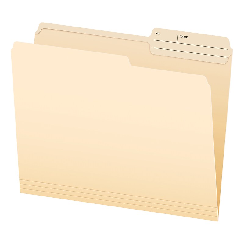 Pendaflex File Folder, 1-Tab, Right Position, Letter Size, Manila, 100/Box (1007078) image 1