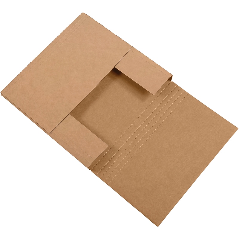 12 1/2" x 12 1/2" x 2 1/2" Easy-Fold Mailers, Kraft, 50/Bundle (M12122K) image 1