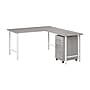 Bush Business Furniture Hustle 60"W L Shaped Computer Desk with 3 Drawer Mobile File Cabinet, Platinum Gray (HUS006PG)~#|#~79F86341-8E93-4FCD-A999B7A138D0D2E6_sc7