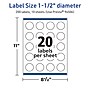 Avery TrueBlock Laser/Inkjet Waterproof Round Multipurpose Labels, 1.5" Dia., White, 200 Labels/Pack (94506)~#|#~79FD6CA0-A74B-46A2-847A6D999955F246_sc7