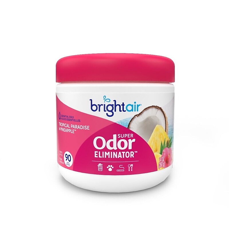 Bright Air Super Odor Eliminator Air Freshener Gel, Tropical Paradise & Pineapple Scent, 14 Oz. (901076) image 1