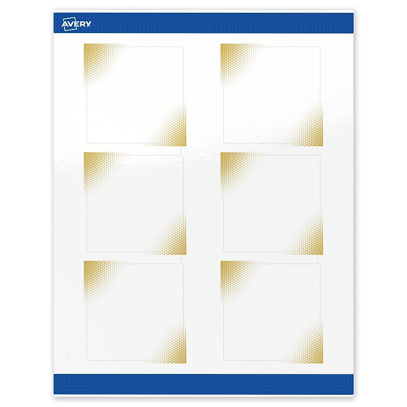 Avery Laser/Inkjet Square Multipurpose Labels, 3" x 3", White, 60/Pack (S00-EWQ) image 1