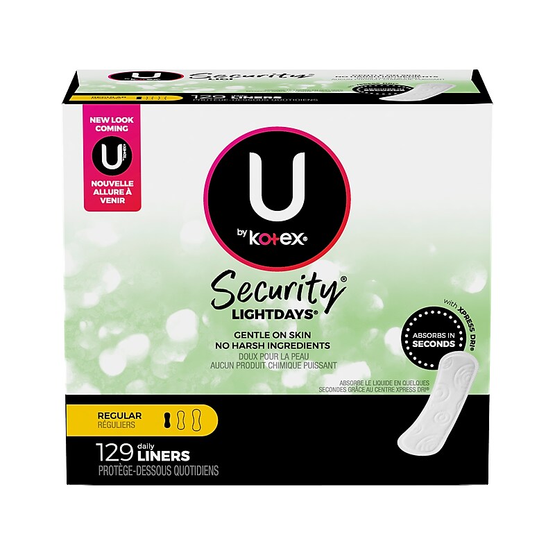 U by Kotex Security Lightdays Liner, Unscented, 129/Pack (49060) image 1