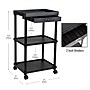 Mind Reader 3-Tier Bar Cart Plastic Rolling Utility Cart, Black (CARTCOFF-BLK)~#|#~7A13394C-7774-4BB6-819A505ACA3E3E68_sc7