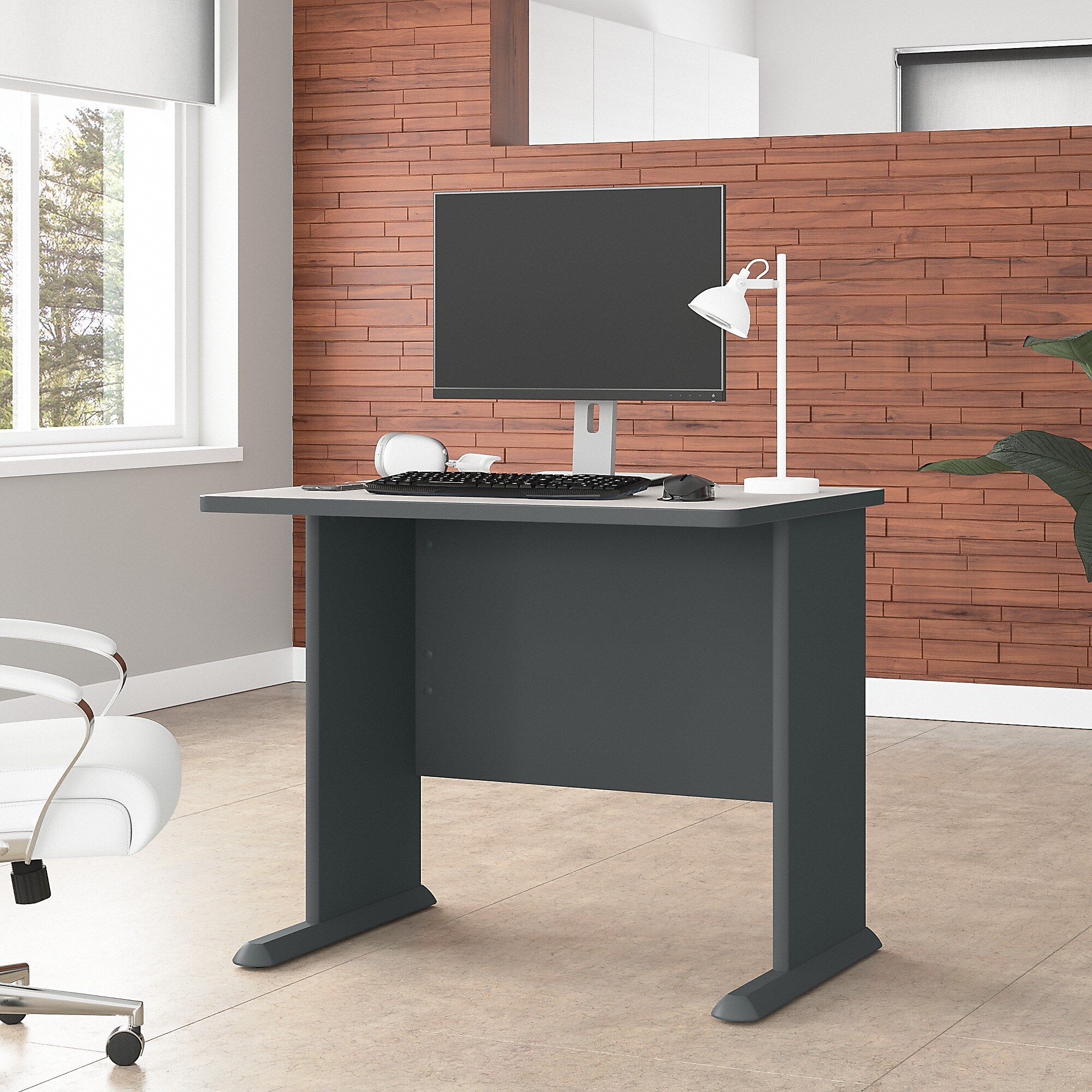 Bush Business Furniture Cubix 36″W Desk, Slate/White Spectrum (WC8436A) Sansujyuku sansujyuku.com