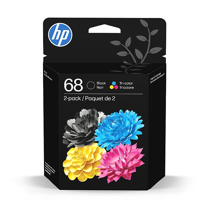 HP 68 Black/Tri-color Standard Yield Ink Cartridges, 2/Pack (6L6S2TN) image 1