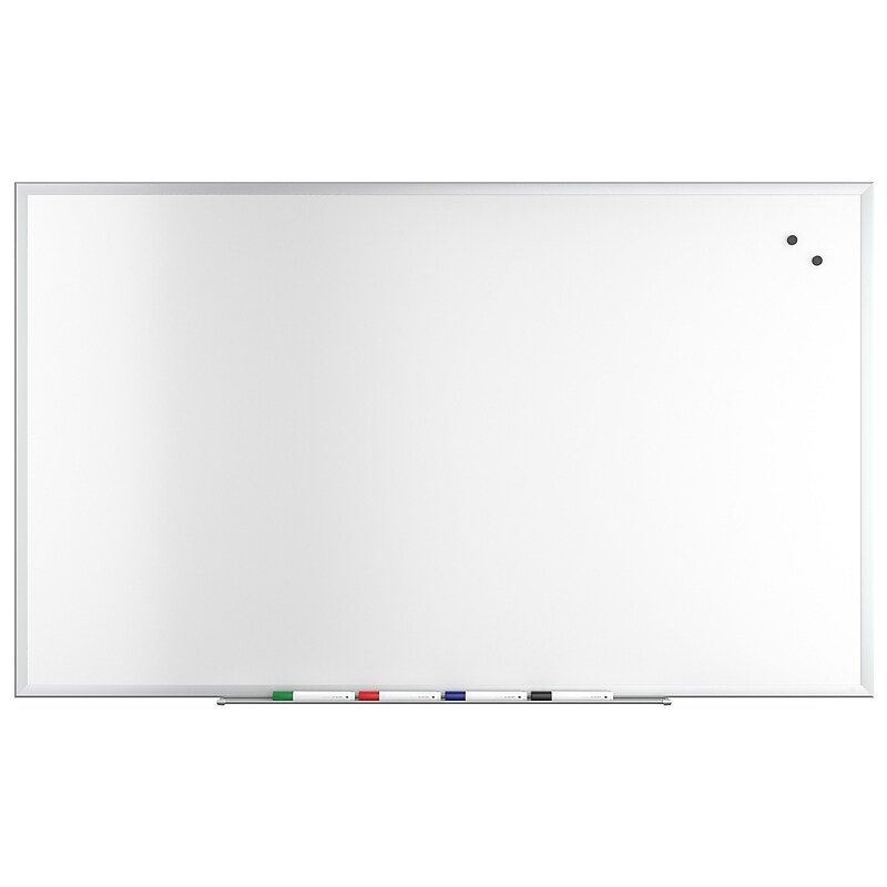 TRU RED™ Magnetic Steel Dry Erase Board, Satin Frame, 5' x 3' (TR61176) image 1