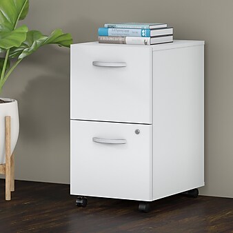 Bush Business Furniture Studio C 2-Drawer Mobile Vertical File Cabinet, Letter/Legal Size, Lockable, White (SCF116WHSU)