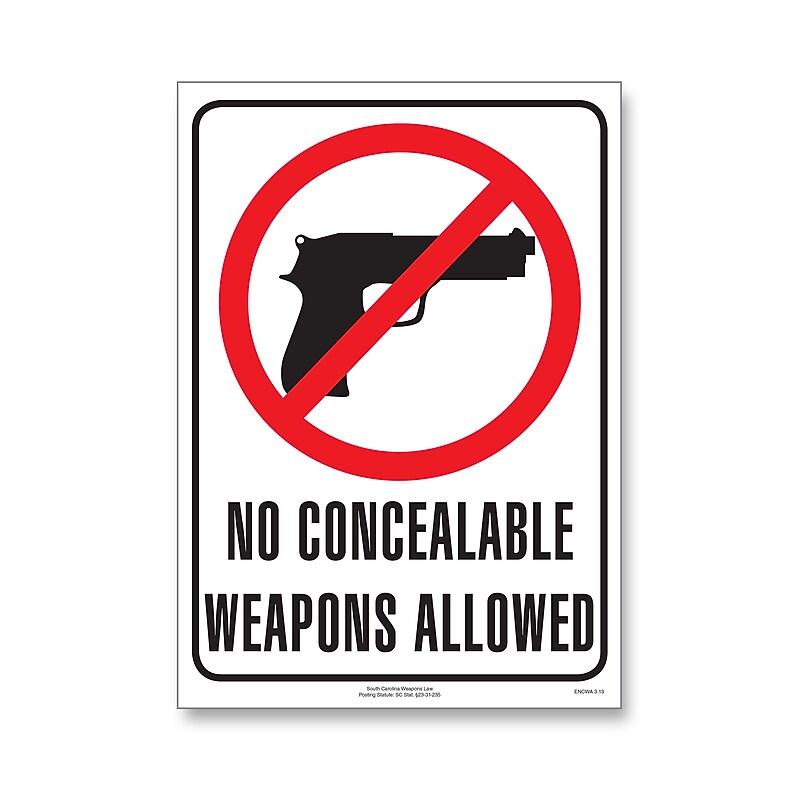 ComplyRight Weapons Law Poster, South Carolina, English (U1200CWPSC) image 1