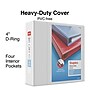 Staples Heavy Duty 4" 3-Ring View Binders, D-Ring, White, 4/Pack (56266CT/24696CT)~#|#~7A1EB47F-012C-4009-87C451591BAEF3B7_sc7