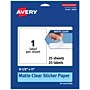Avery Laser/Inkjet Rectangle Multipurpose Labels, 8-1/2" x 11", Clear, 25/Pack (94269)~#|#~7A234672-C5B3-45C0-BA38897CDF1A10B2_sc7