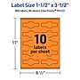 Avery Laser/Inkjet Multipurpose Decorative Edge Labels, 1.5" x 3.5", Bright Orange, 800/Box (94122)~#|#~7A2635F2-2131-4367-BDF7BE2632DD3629_sc7