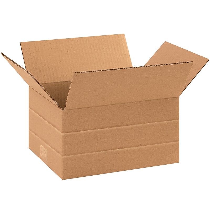 10" x 8" x 6" Multi-Depth Shipping Boxes, 32 ECT, 25/Bundle (MD1086) image 1