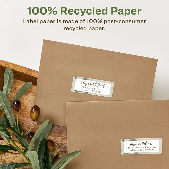 Avery EcoFriendly Laser/Inkjet Address Labels, 1