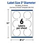 Avery Laser/Inkjet Circle Multipurpose Labels, 3" Dia., White, 60/Pack (S00F4S)~#|#~7A2F2CD9-F2DA-4A08-91FB8B164F06DB00_sc7