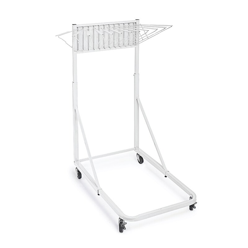 AdirOffice Metal Mobile File Cart with Lockable Wheels, White (613-WHI-KIT1) image 1
