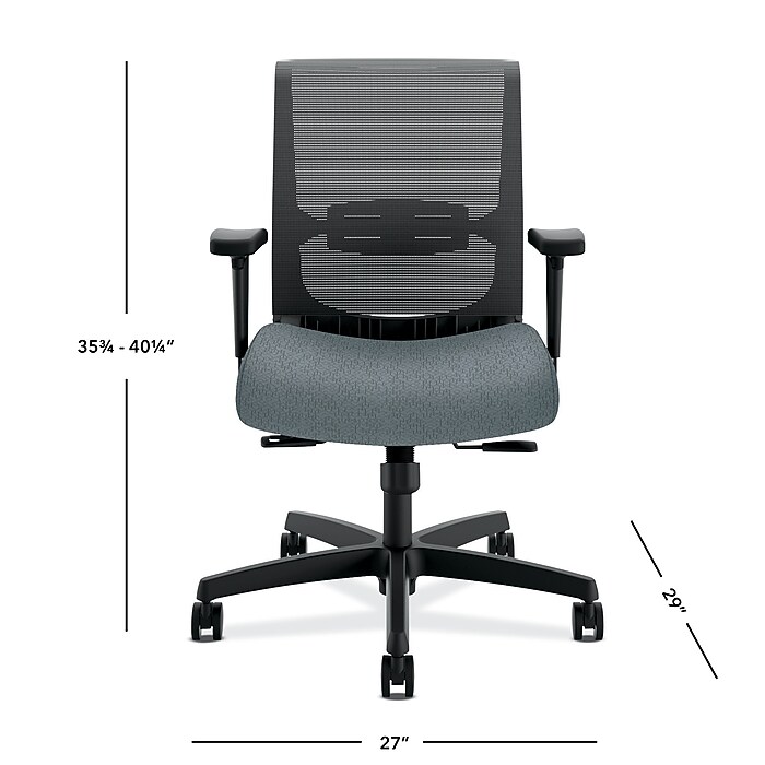 HON Convergence Fabric/Mesh Task Chair, Gray Pattern