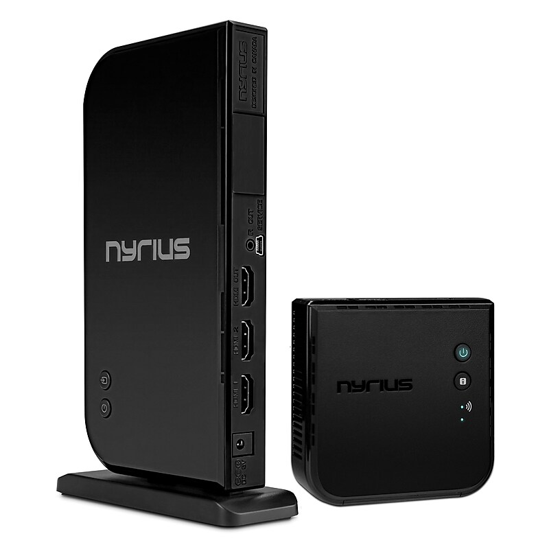 Nyrius Wireless HDMI 2x Input Transmitter & Receiver for Streaming HD 1080p 3D Video from Cable, Blu-Ray, PS4, Xbox, PC image 1