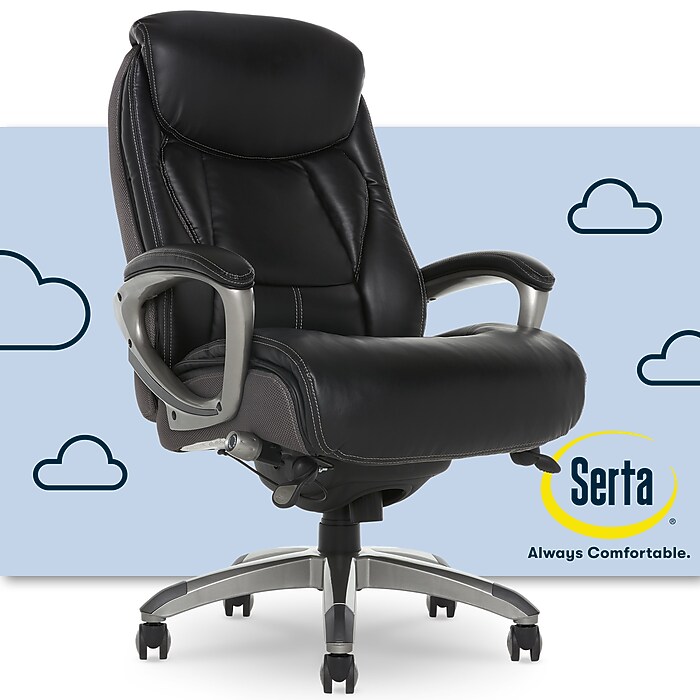 Serta Launtner Bonded Leather Executive Office Chair with Smart