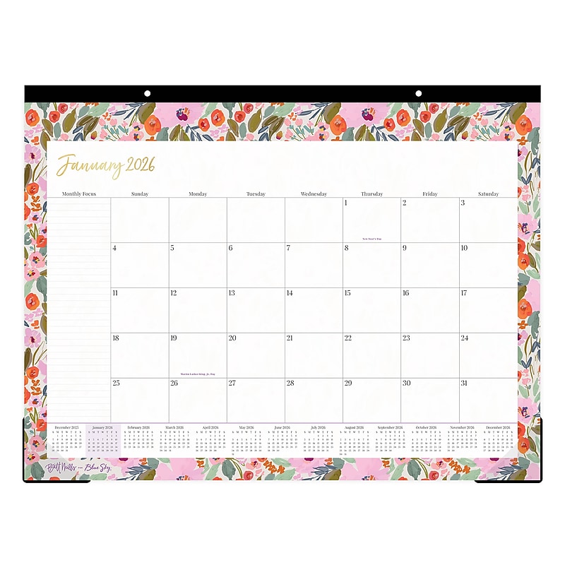 2026 Blue Sky Blue Sky 22" x 17" Monthly Desk Calendar, Jungle Garden (158058) image 1