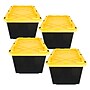 Greenmade 108 Qt. Storage Bin with Snap Lid, Plastic, Black/Yellow, 4/Pack (669871)~#|#~7A376F90-A537-4ED6-98E14708D3D68A14_sc7