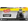 Glad Quick-Tie 30 Gallon Trash Bag with 100% PCR, 30" x 33", Low Density, 0.81 mil., Black, 10 Total Bags (00080)~#|#~7A3B5036-89F0-43CE-968153A8CBA2BBF6_sc7